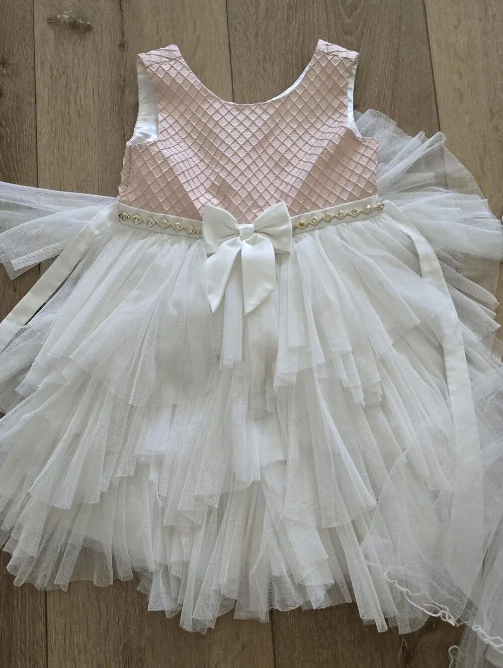 American Princess Pink White Tulle Girl Dresses Lot Bundle Elegant Ruffled 4 5